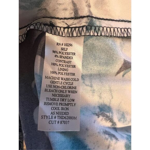 Connected Apparel 12 Ruffle Chest Floral Midi Dress Black Blue Wedding Guest NWT - Picture 14 of 15